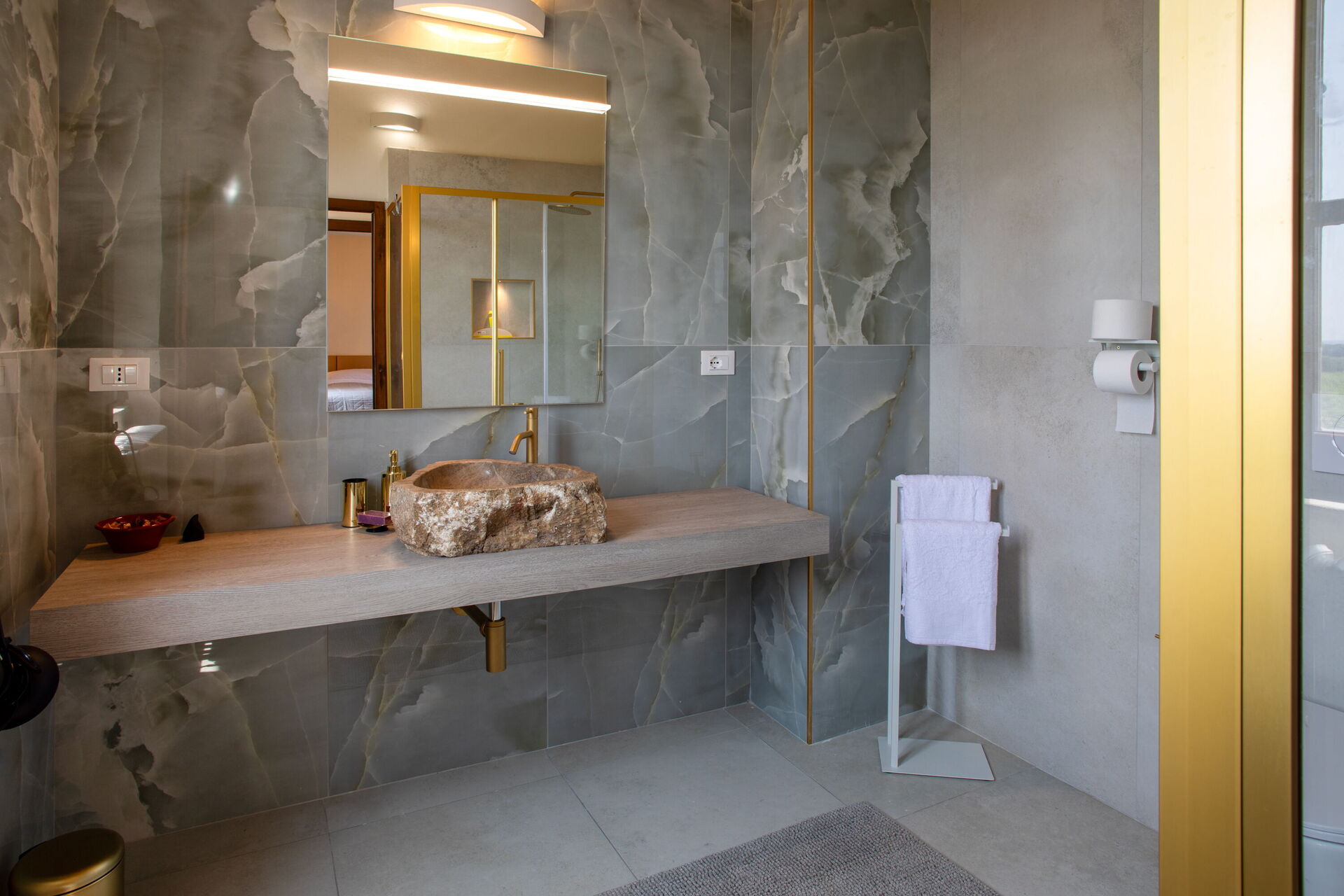 Bedroom and bathroom