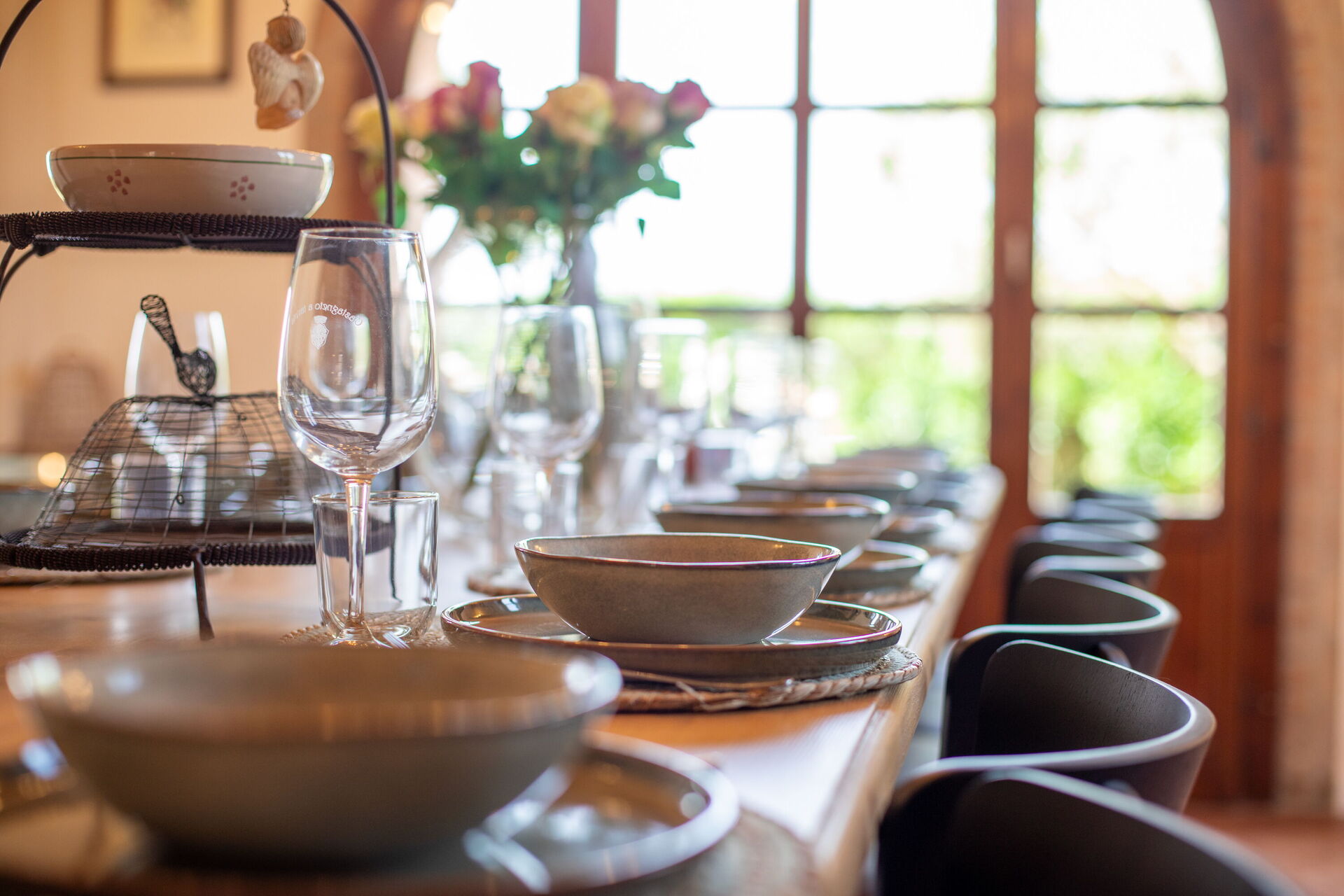 A meal being prepared at the villa